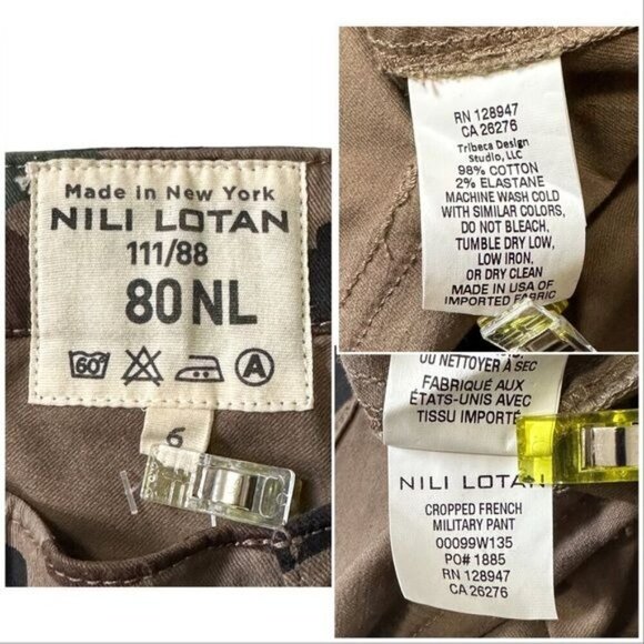 Nili Lotan Cropped French Military Pant In Coyote Brown Camo,  Size 6, Ankle Zip - Picture 4 of 14